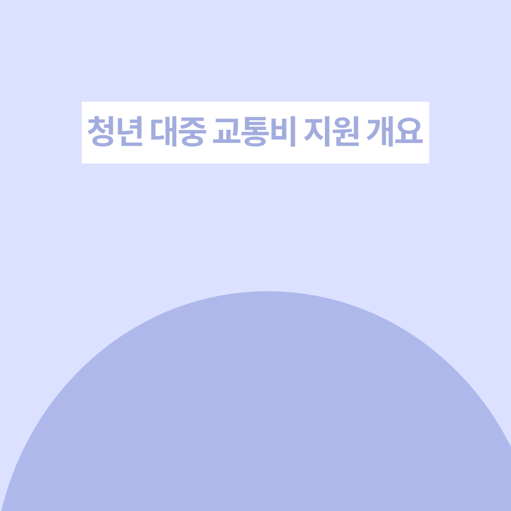 청년 복지, 교통비 부담 되는 청년이면 꼭 읽어봐야 합니다!