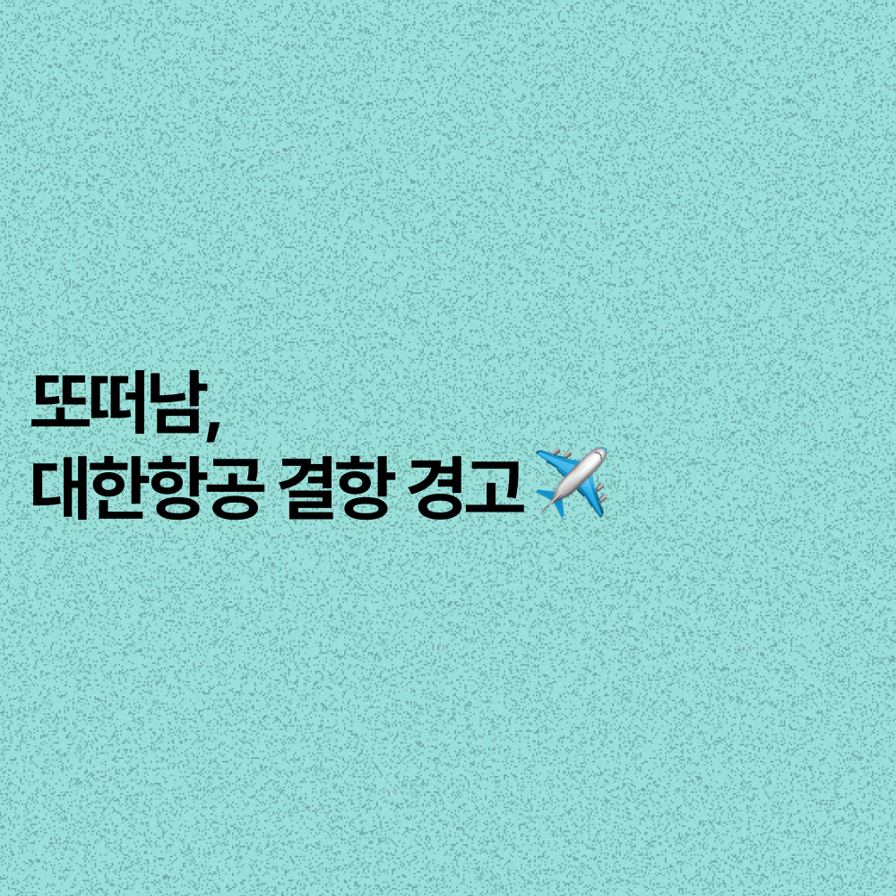 대한항공 결항 사건: 또떠남의 경고